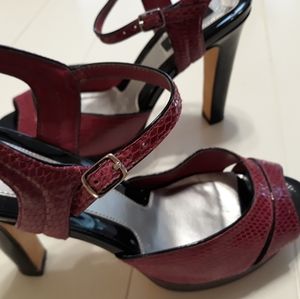 White House Black Market Plum Peep Toe Pumps